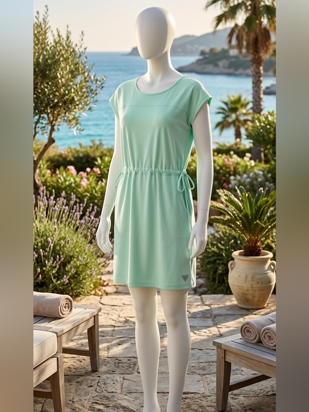 Columbia Sportswear Mint Green Drawstring Waist Dress Size XS